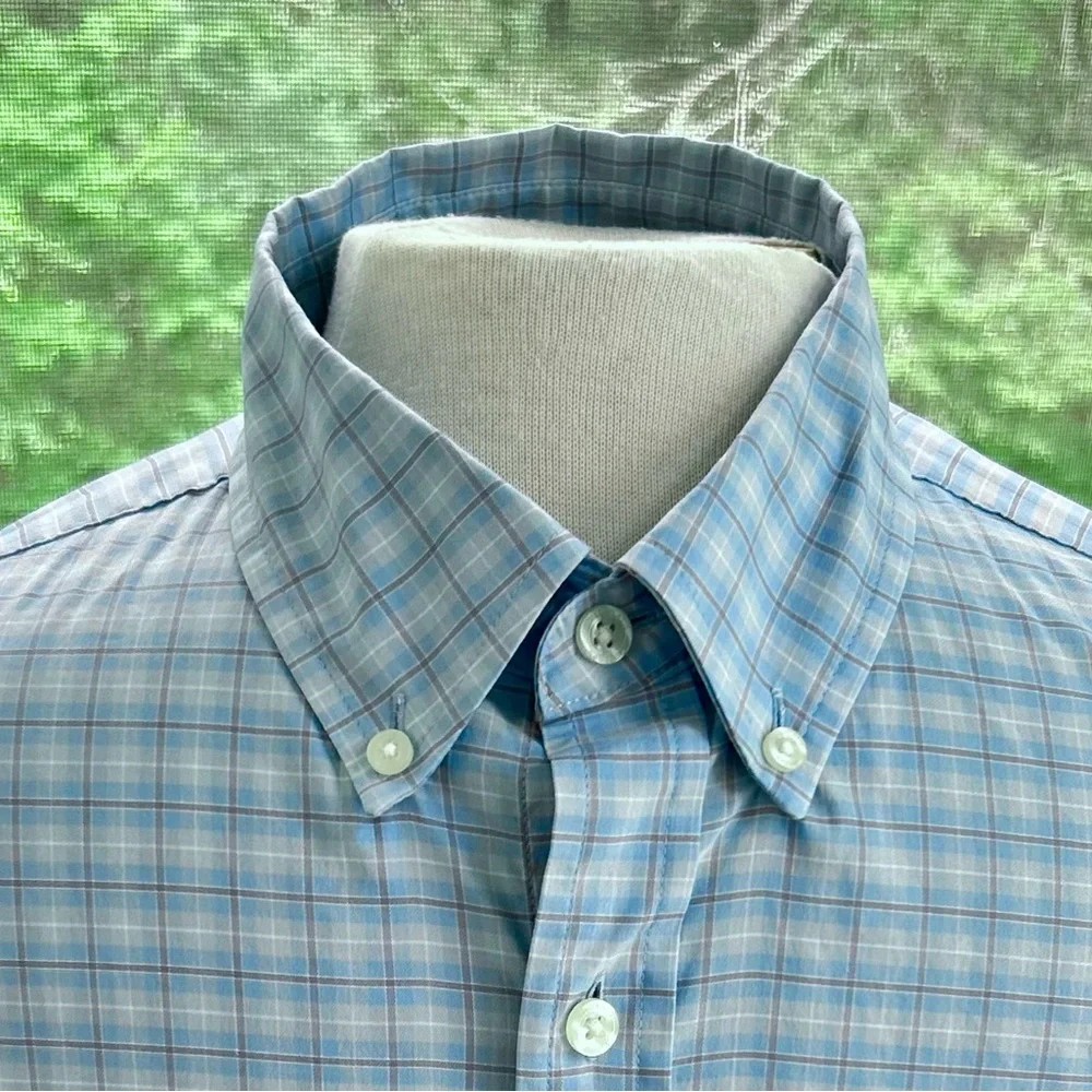 Vineyard Vines OTG Blue Size XL Shirt Plaid On The Go Button Down Performance